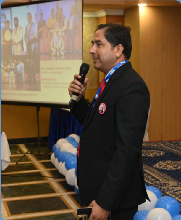 Dr. Prabhat Srivastava delivering a seminar talk